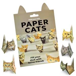 lot 2267 image: DIY Paper Cat Origami Kit - 100 Sheets DIY Origami Paper to Fold 3D Cute Cats Figures,Fun Creative Art Project, Desk Decoration Handmade Paper Craft Kit Decoration & Gift for Pet Lovers (Cat 100PCS)