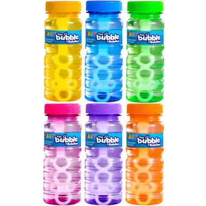 lot 2297 image: JOYIN Bubble Bottles 6 PCS (4oz Solution), Bubbles for Toddlers, Blow Bubbles Solution Wand Bulk for Party Favors for Kids, Toddler Summer Outdoor Toys Gift for Kids (6)