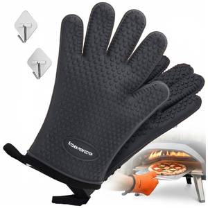 lot 2298 image: KITCHEN PERFECTION Silicone Pizza Oven Gloves - Heat Resistant Oven Mitts