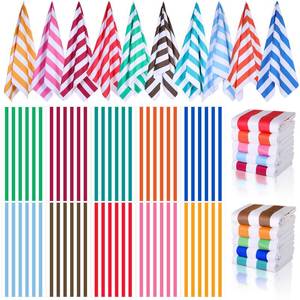 lot 3134 image: EBOOT 10 Pack Oversized Beach Towel Set Extra Large Pool Towels Microfiber Quick Dry Swim Blanket for Adult Women Men Face Hand Body Bath Travel Pool(Bright Color,36 x 72 Inch,Cabana Stripe), MED