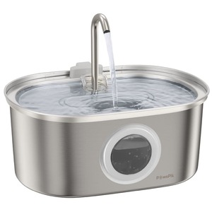 lot 3135 image: PawsPik SS-01 Stainless Steel Faucet-Design Cat Fountain, 108.2 oz.
