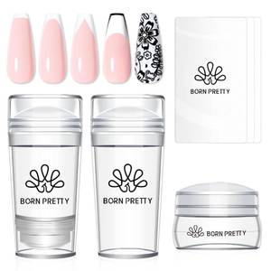 lot 4043 image: BORN PRETTY French Tip Nail Stamp 6PCS Art Stamper With Scrapers