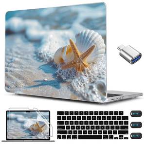 lot 4053 image: CISSOOK Compatible with MacBook Air 13.6 inch Case 2026 2025 2024 2022 Release M5 A3449 M4 A3240 M3 A3113 M2 A2681, Plastic Hard Shell Protective Case with Keyboard Cover Screen Protector, Beach&Shell