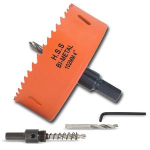 lot 4076 image: VIKITON 4 inch Hole Saw for Wood, Metal, Plastic & Drywall, with Arbor