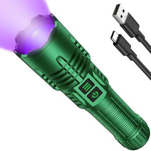 lot 4083 image: Hoxida Powerful Blacklight Flashlights for Pet Urine Detection, UV Blacklight&High Lumens Flashlight Rechargeable, Zoomable Waterproof Tactical LED UV Flashlight for Resin Curing, Scorpion, Camping