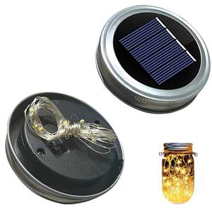 lot 6116 image: Solar Mason Jar Light Lids 2 Pack