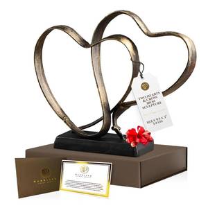 lot 7157 image: Wedding Anniversary Couples Gift - Iron Sculpture Bundle - Any Anniversary