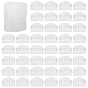 lot 7158 image: 100 Pieces White Chef Hats for Adults, Adjustable Kitchen Cooking Chef Cap, Non Woven Fabric Chefs Toques, Head Catering Baker Hats for Cooking Baking Barbecue Party Home Restaurant