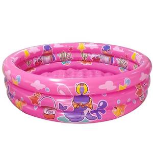 lot 7169 image: Big Summer 3 Rings Kiddie Pool, 48X12, Kids Swimming Pool, Inflatable Baby Ball Pit Pool, Small Infant Pool (Pink)