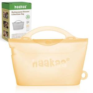 lot 7184 image: Haakaa Silicone Microwave Steamer & Steriliser Bag, 70oz2000ml Large Capacity Reusable Steaming Bags for Baby Bottles,Breast Pump,Accessories,Pacifiers,Teethers, Great for Home&On The Go,Pinapple1PC