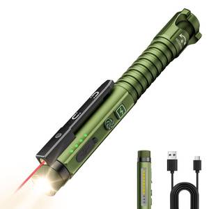 lot 8000 image: PASIION EDC Flashlight Rechargeable,800 Lumen Small Flashlight with Magnetic Clip & Base, 11 Modes LED Flashlight,Glass Breaker&Bottle Opener, USB-C Flashlight for Working,Home and Emergency