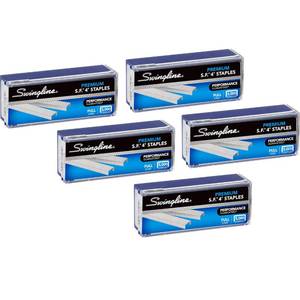 lot 8008 image: Swingline Staples, 5 Pack, S.F. 4, Premium, 14 Length, 210Strip, 5000Box (35481)