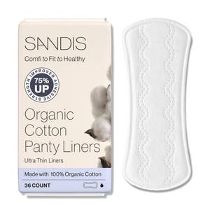 lot 8011 image: SANDIS Premium 100% Organic Panty Liners - Chemical Free Cotton Ultra Thin Liner for Women  Feminine Sanitary Napkins Unscented Everyday Use Leak Protection (Regular, 36 Count, Wrapped)