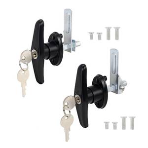 lot 8019 image: QZATTCAEN Truck Cap Locking T-Handle, Matching Set T-Handles Lock, Truck Cap Topper Camper Shell Locking T-Handle, Keyed Alike Black T-Handle Lock kit (Left&Right)-Complete Set (2 Locks)
