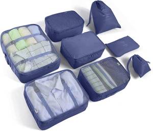 lot 8024 image: LANSKLBD 68 Set Packing Cubes for Suitcases Travel Luggage Packing Organizers,Travel Accessories Essentials Luggage Organizer with ShoeTioletryLaundry Bag (Dark Blue, 8 set)