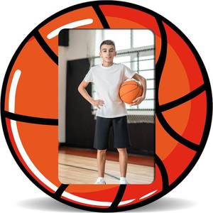 lot 8347 image: FRRCREU Basketball Wooden Photo Frame - Sports Theme Picture Frame With Back Bracket Fits 4X6 Photo - Basketball Team Athletics Tabletop Photo Decoration For Home Office��Vertical version�� - B06