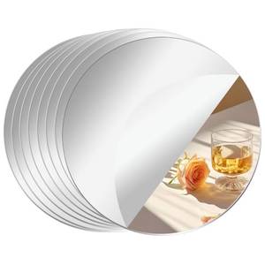 lot 8357 image: CEUQIESO 8 Pack Acrylic Round Mirrors, 6 inch Circle Mirror Tiles Self Adhesive Mirror Stickers for Wall Home Living Room Bedroom Decor, Small Mirrors for Crafts (Thickness 1 mm) (6 inch15cm)