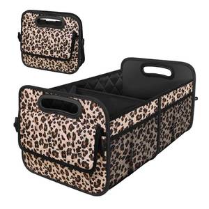 lot 8365 image: Deosk Trunk Organizer and Storage with Reinforced Handles,Car Accessories for WomenMen 50L Waterproof Polyester Trunk Organzier for CarSUVMinivanTruck(Medium,Leopard print)