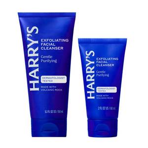lot 8381 image: Harrys Exfoliating Face Wash for Men, Gentle Facial Skin Care Products with Volcanic Rock Exfoliant, 7.1 Fl. Oz, Home and Trial and Travel Bundle TSA Approved Travel Essentials