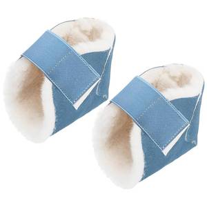 lot 8387 image: Jeere 2 Pcs Heel Protectors for Pressure Sores Sheepskin Heel Pads Soft Foot Cushions Pad Protectors Adjustable Foot Pillows with Securing Strap for Bed Sore Ankle Ulcers(Light Blue)