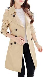 lot 8396 image: NANJUN Womens Double Breasted Trench Coat Overcoat (khaki 6)