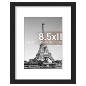 lot 8408 image: upsimples 8.5 By 11 Picture Frame, Display Pictures 6x8 with Mat or 8.5 x 11 Without, Wall Hanging Photo Frames, Black, 1 Pack