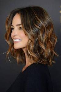 lot 8411 image: AISI HAIR 14Inch Highlights Brown Wigs for Women,Wave Synthetic Lace Wig