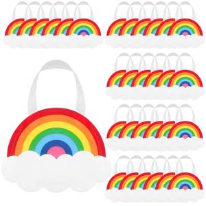 lot 8455 image: Tranqun 36 Pack Rainbow Party Favor Bags with Handle Non-woven Gift Bags