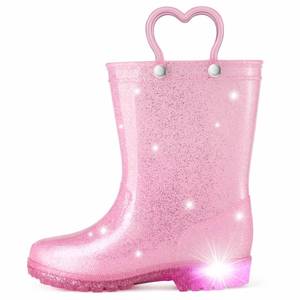 lot 8463 image: HISEA Kids Rain Boots for Girls, Waterproof Lightweight Snow Boots Light Up by Steps for Water Beach Outdoor Playing (ToddlerLittle KidBig Kid), SIZE 11
