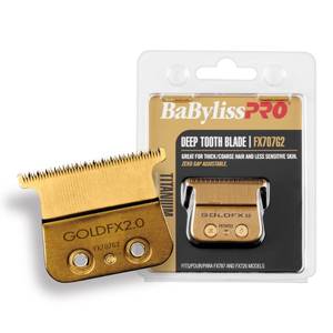 lot 8465 image: BaBylissPRO Barberology Deep Tooth Trimmer Replacement Blade for Outlining Hair Trimmers (FX707G2), Gold