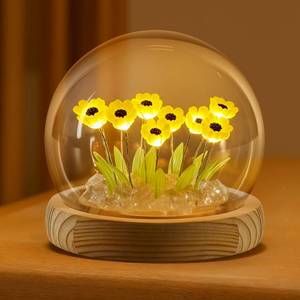 lot 8489 image: ONXE Sunflowers Flower Lamp,Sunflowers Night Light,Birthday Mothers Day Gifts for Girlfriend Mom Women Her Wife Sister Girls Grandma,Artificial Flower Table Lamp in Glass Dome (USB Powered)