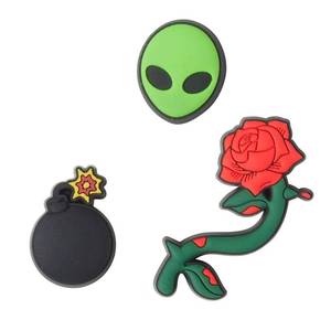 lot 8497 image: Crocs unisex adult Jibbitz 3-pack  Jibbitz Shoe Charms, Bomb Alien, Small US