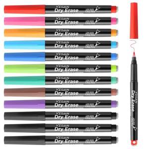 lot 10006 image: YISAN Dry Erase Markers Ultra Fine Tip,0.7mm Extra Fine Point, Magnetic Whiteboard Markers with Eraser,Assorted Colors,Low Odor,12 Count,70566