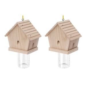 lot 11522 image: GRTRE 2 Pack Wood Carpenter Bee Trap for Outside - Best Bee Trap - Wood Boring Bee Trap- Nature Chalet Style Carpenter Bee Traps Outdoor Hanging - Insect Traps Removes Carpenter bee