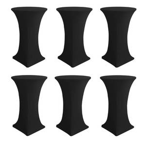 lot 11526 image: Cocktail Table Covers-Black Spandex Round High Top Table Cloths Party