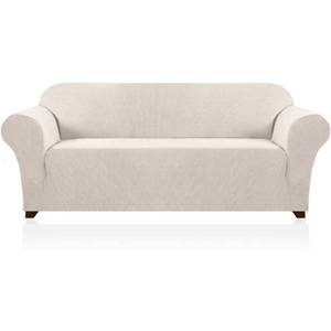 lot 11564 image: PrinceDeco Stretch Sofa Cover Slipcover Couch Covers for 3 Cushion Couch Furniture Protector Sofa Covers with Non Slip Elastic Bottom Dogs Pet Friendly Fitted (Sofa, Ivory)