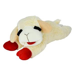 lot 11566 image: Multipet Lamb Chop Dog Plush Toy - Squeaky Toy for All Dogs - Extra Soft Plush - Stuffed Animal for Cuddling & Playing - Jumbo (24, Cream)