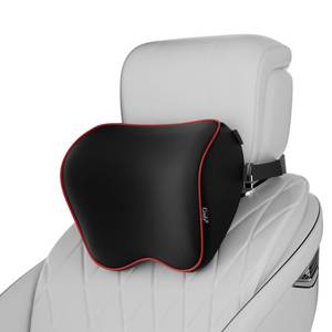 lot 11570 image: Crofy 2-Pack Car Neck Pillow, Headrest Pillow with Adjustable Strap, Black