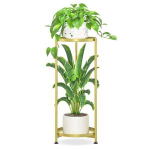 lot 11576 image: iDavosic.ly 2 Tier Metal Corner Plant Stand Indoor Outdoor, 29 Tall Gold