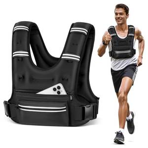 lot 11580 image: Mieakvool Weighted Vests for Women Men, 8 12 16 20 lb Weighted Vest with Storage Pockets, Rucking Vest with Reflective Stripe, Adjustable Straps Weight Vest for Running, Walking, Workout, Training