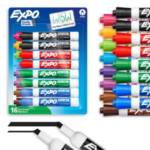 lot 12346 image: EXPO Dry Erase Markers, Low Odor Ink, Assorted Colors, Chisel Tip, 16 Count - Whiteboard, Calendar, Organization, Essential Supplies for Office, School, Classroom, Teachers
