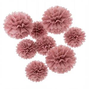 lot 12353 image: Set of 9 Dusty Rose Tissue Paper Pom Poms, 12 & 10 Mixed Hanging Fluffy Flowers Decorations for Wedding Arch, Baby Shower Backdrop, Bridal & Birthday Party Decor  Premium Value Set