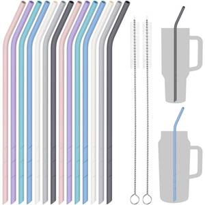 lot 12357 image: NiHome 14PCS Silicone Straws Fit for Stanley 40oz 30oz Tumbler, 14 Straws