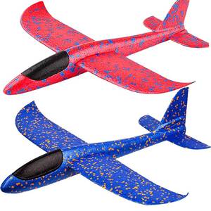 lot 12387 image: BooTaa 2 Pack Airplane Toys, 17.5 Large Throwing Foam Plane, 2 Flight Mode Glider, Flying Toy for Kids, Birthday Gifts for 3 4 5 6 7 8 9 10 11 12 Year Old Boys Girls, Outdoor Sport Toys Party Favors