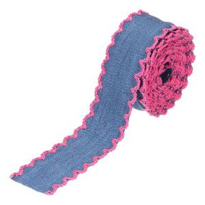 lot 12400 image: PATIKIL 1 Denim Ribbon, 4 Yard Layering Jean Fabric Craft Wavy Edge Strip for Bow DIY Making Hair Clip Garment Sewing Decorations, Rose Red