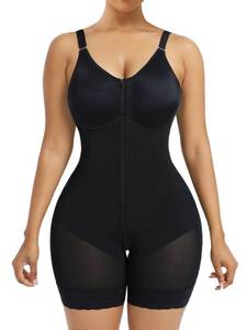 lot 12407 image: YIANNA Fajas Colombianas Moldeadoras Postpartum Shapewear Tummy Control for Women Full Body Shaper Butt Lifter Compression Garment with Zipper Crotch, YA7283-Black-M