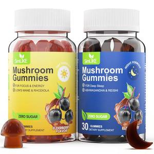 lot 12422 image: Simlike Mushroom Gummies Supplement for Sleep and Energy with Ashwagandha & Lions Mane, Day & Night Routine,Elderberry Flavor, No Sugar (30-Day Supply)