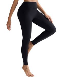lot 12424 image: RUNNING GIRL High Waisted Leggings for Women, Seamless Full Length Capri Buttery Soft Yoga Pants for Women, No Front Seam CK3130_Black_L