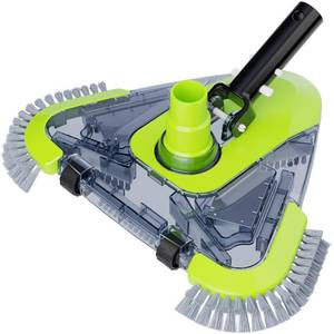 lot 13235 image: Upgrade Pool Vacuum Head with Wheels & Side Brushes, Universal Rotatable Hose Adapter,Weighted Triangular Shape, for IngroundAbove Ground Swimming Pools,Sepetrel