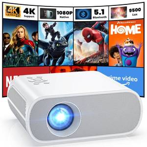 lot 13251 image: HOMPOW Native 1080P Projector, Mini Bluetooth Portable Movie Projector